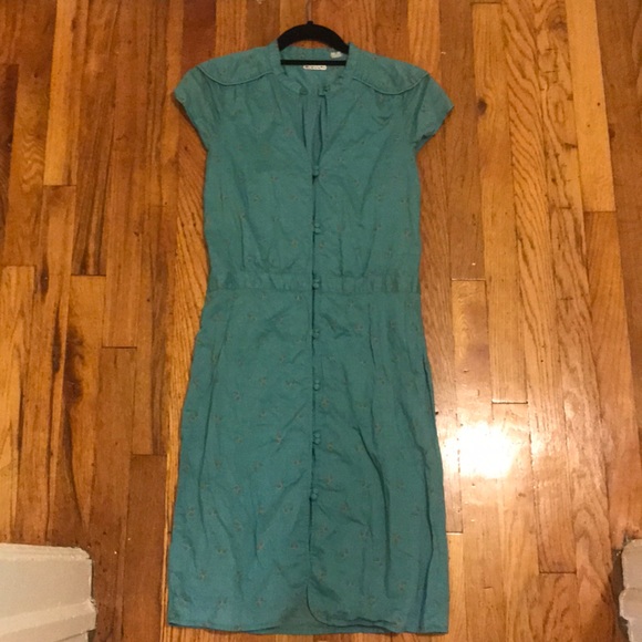 Vintage Ben Sherman Oriental Turquoise Dress - Picture 4 of 10